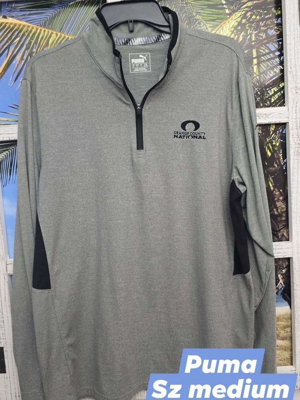 Puma Gray Lightweight Quarter-Zip Pullover with Black Accents